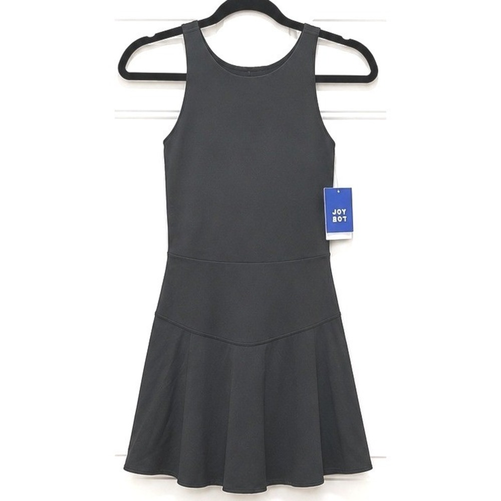 NWT Joy Lab Women Black Athletic Dress Scallop Back Tennis Dress w/shorts XS/S